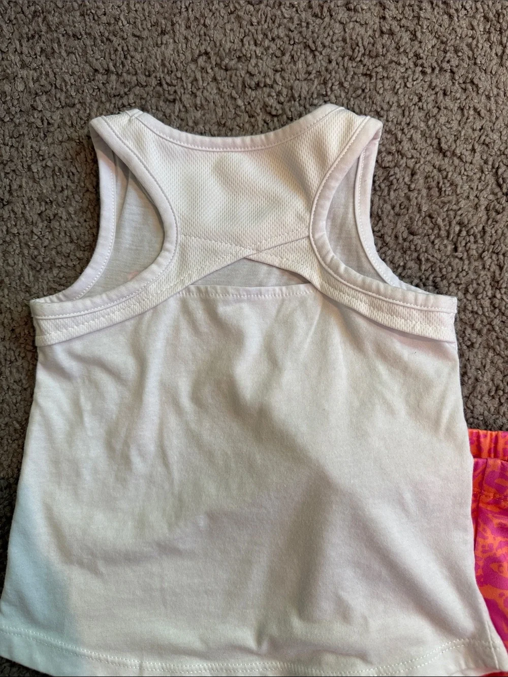 Nike White Tank Top with Pink & Orange Floral-Print Bike Shorts - 3T - Picture 5 of 5